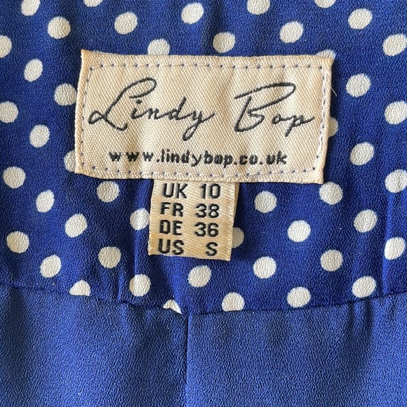 Lindy Bop “Penelope” Navy Cream Swing Dress - Picture 7 of 7